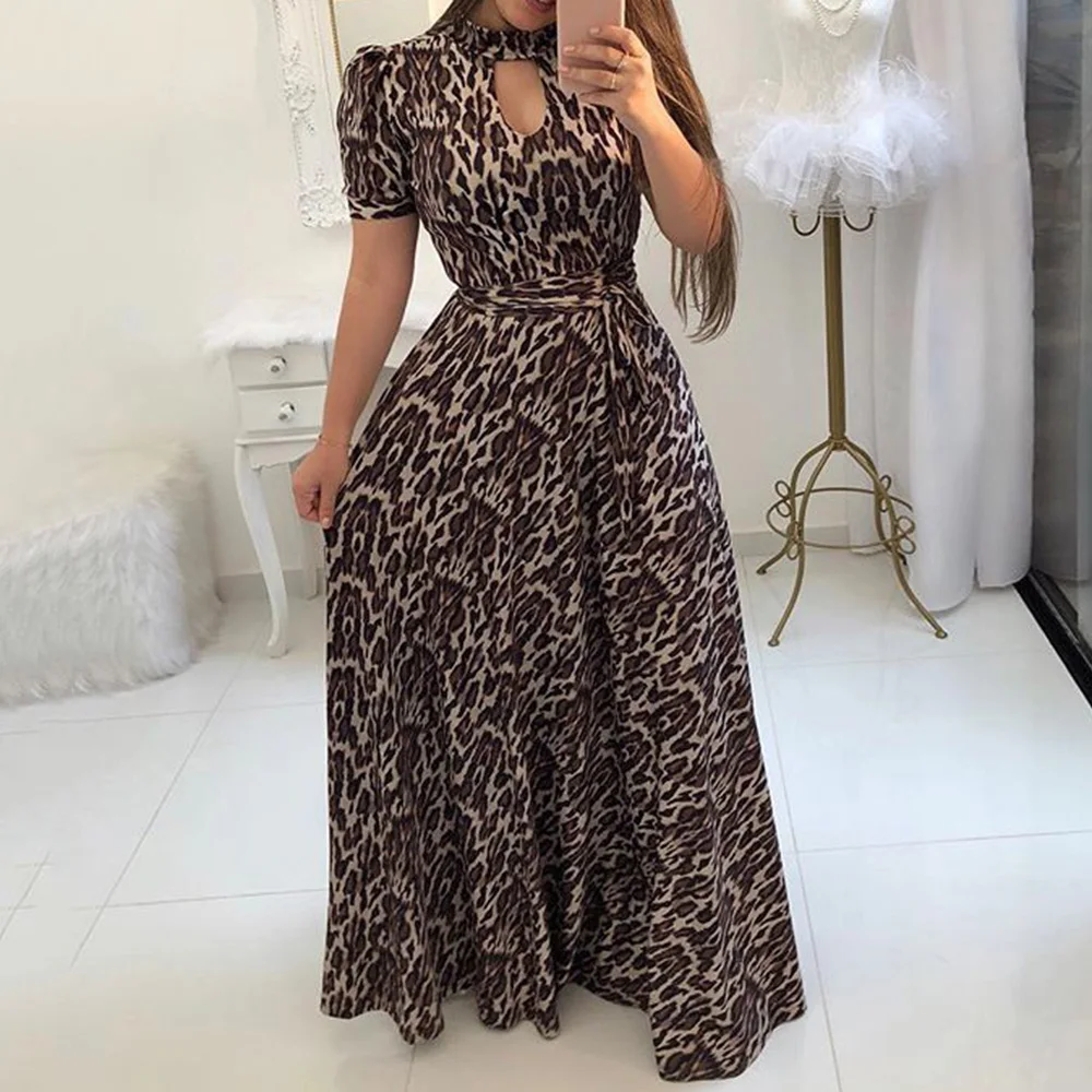 Летнее платье с цветочным принтом Для женщин макси 2020 элегантные Высокая Талия