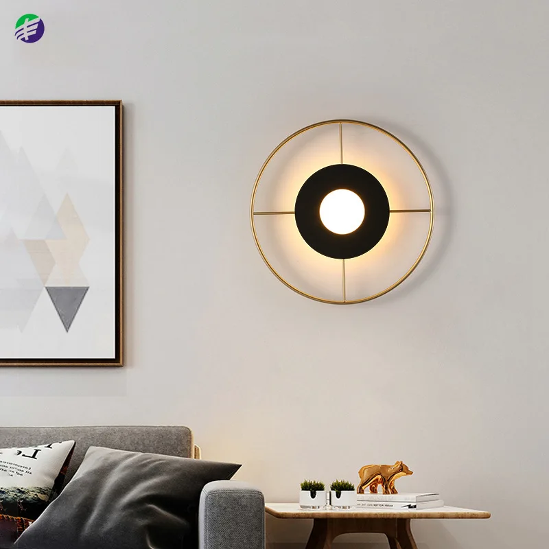 

Post-modern minimalist wall lamp Nordic creative living room bedroom background wall lamp hotel room warm bedside lamp