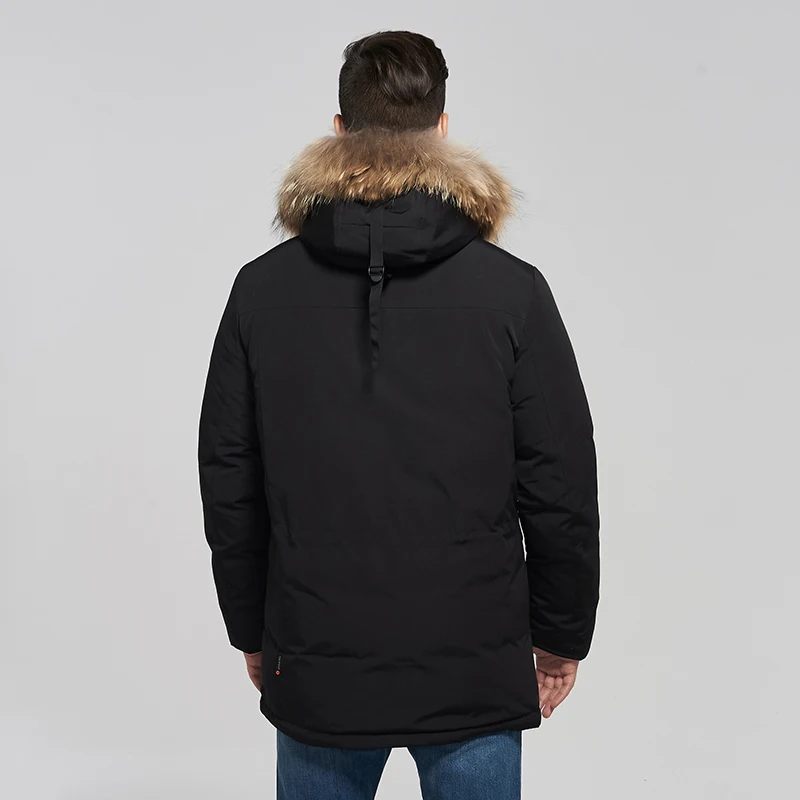 2020 Мужская Зимняя Парка Аляска Теплая Куртка С Капюшоном Натуральный Мех Енота Синтепон Хлопковое Пальто