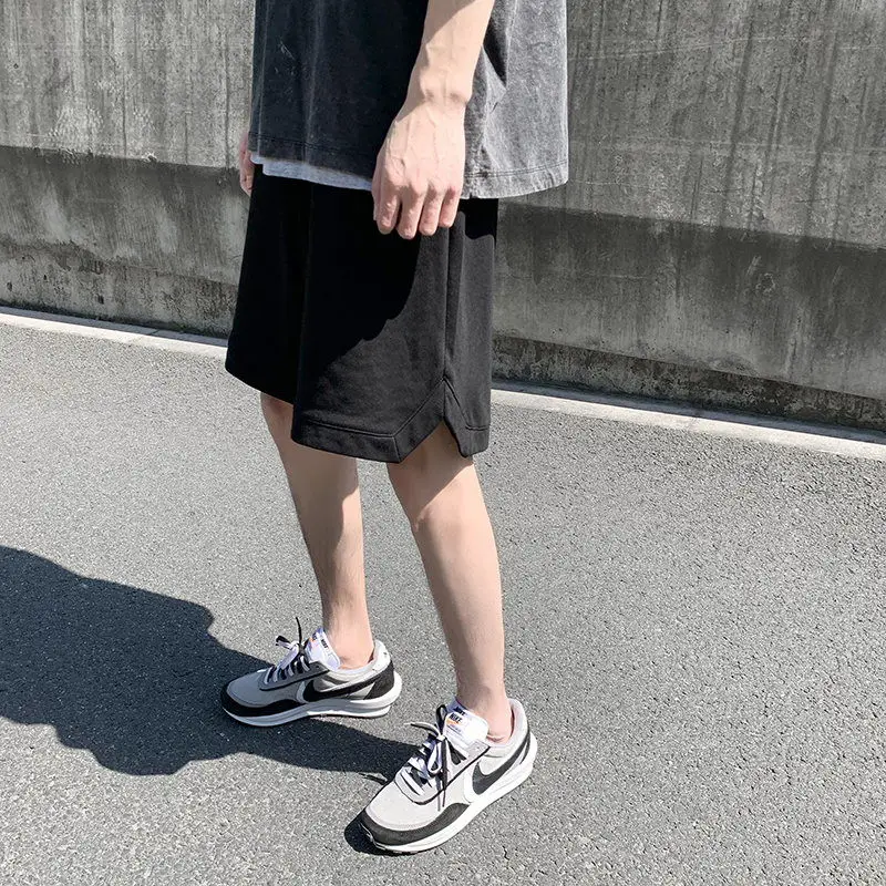 

Summer Fashion Shorts Men Sports Korean Style Streetwear Shorts Male Casual Elastic Waist Men Clothing Solid Color Sweat Shorts