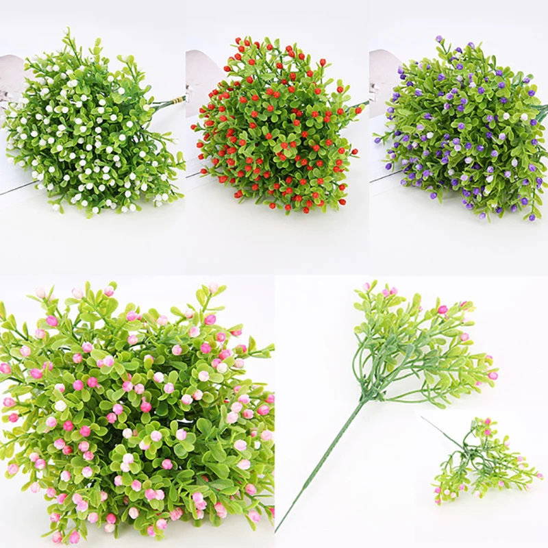 

Artificial Flower Milan Grass Fake Green Plants Pot Room Home Holiday Christmas Decorations Wedding Bridal Bouquet