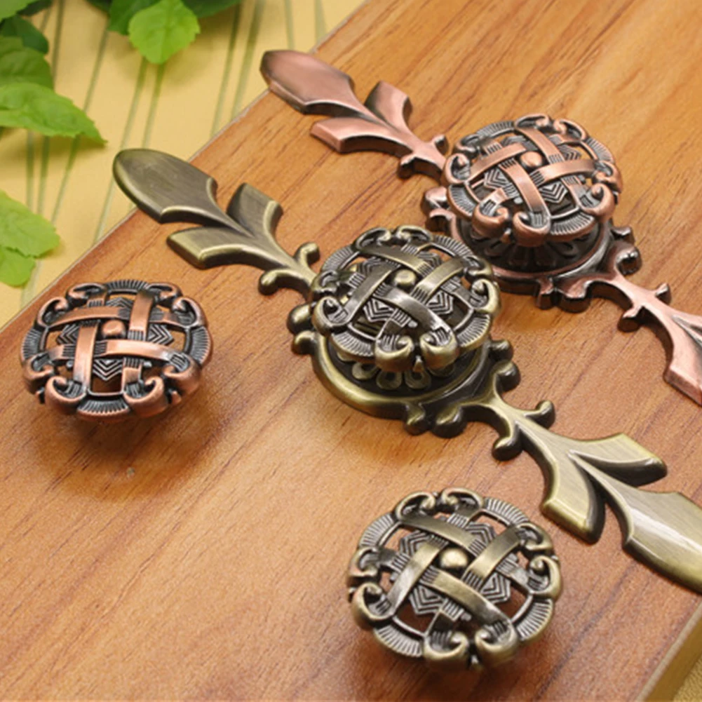 Античная бронзовая круглая полая ручка для шкафа дверная ящика с одним