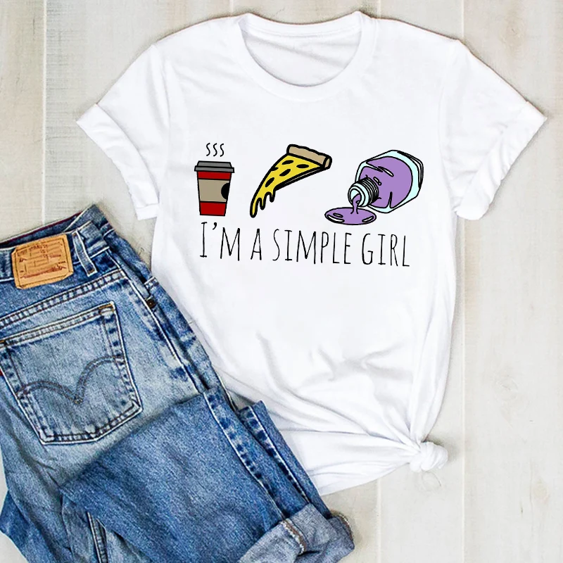 Футболка женская с мультяшным принтом кофейный топ пальцев футболка графическим