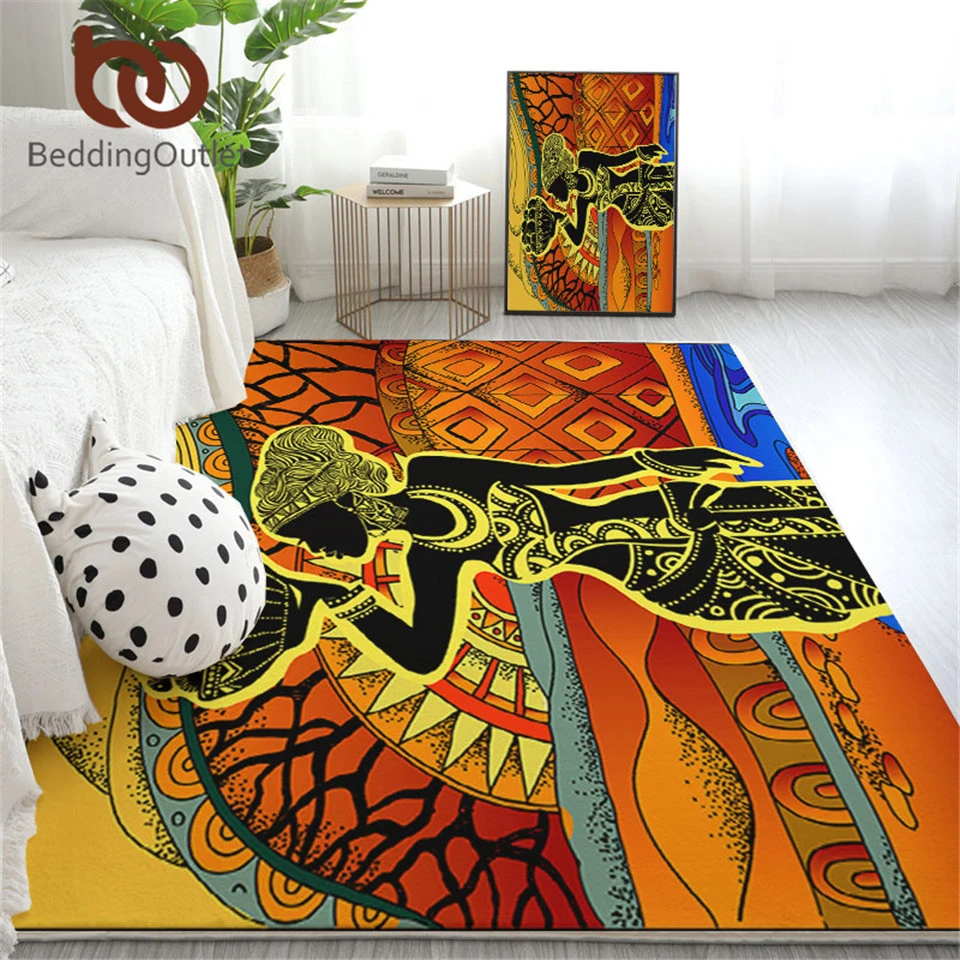 BeddingOutlet African Woman Living Room Rug Ethnic Exotic Floor Mat Floral Carpet Retro Style Modern Area For | Дом и сад
