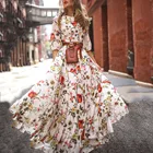 2021 модное летнее платье для женщин, повседневные платья Бохо с рукавом до локтя, Свободные Платья с цветочным принтом, праздничные платья до пола, оптовая продажа