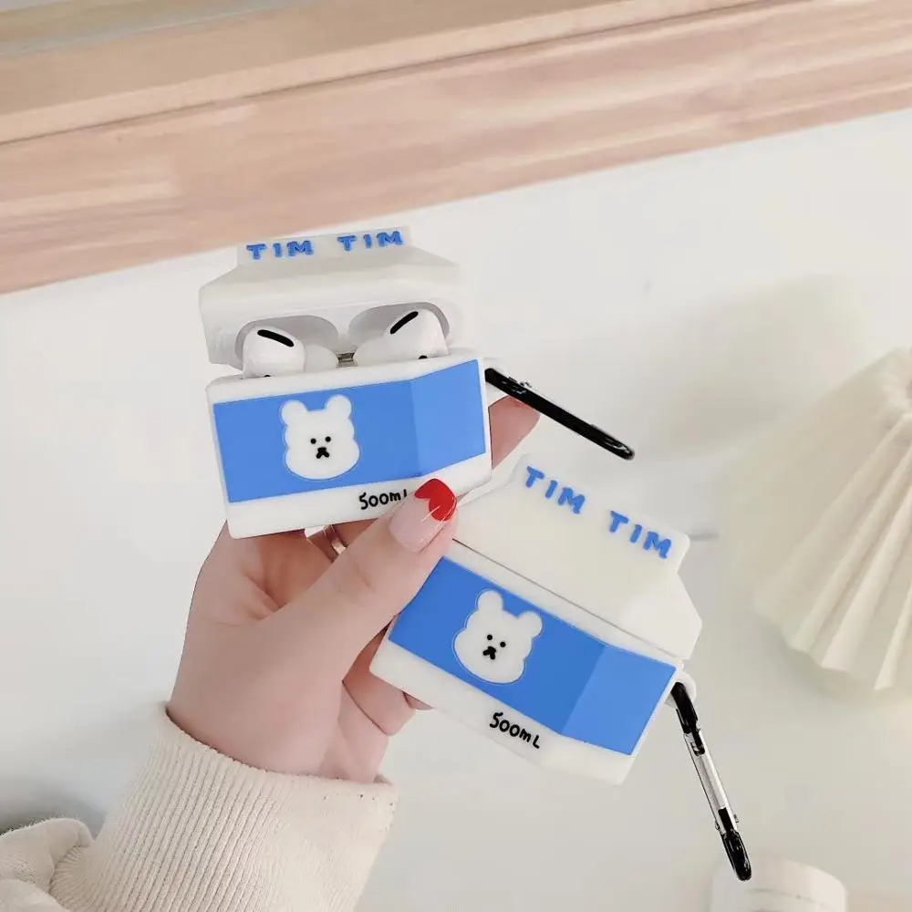 Милый 3D чехол для наушников Apple Airpods PRO 3 с зарядкой от молока брелока беспроводный