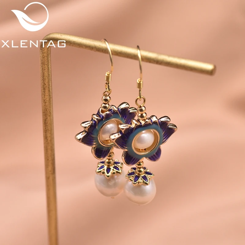 Серьги XlenAg из натуральной синей искусственной кожи женское Очаровательное