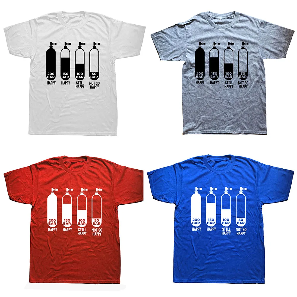 Diver 200 бар Забавные футболки Для мужчин летняя хлопковая Футболка Harajuku короткий