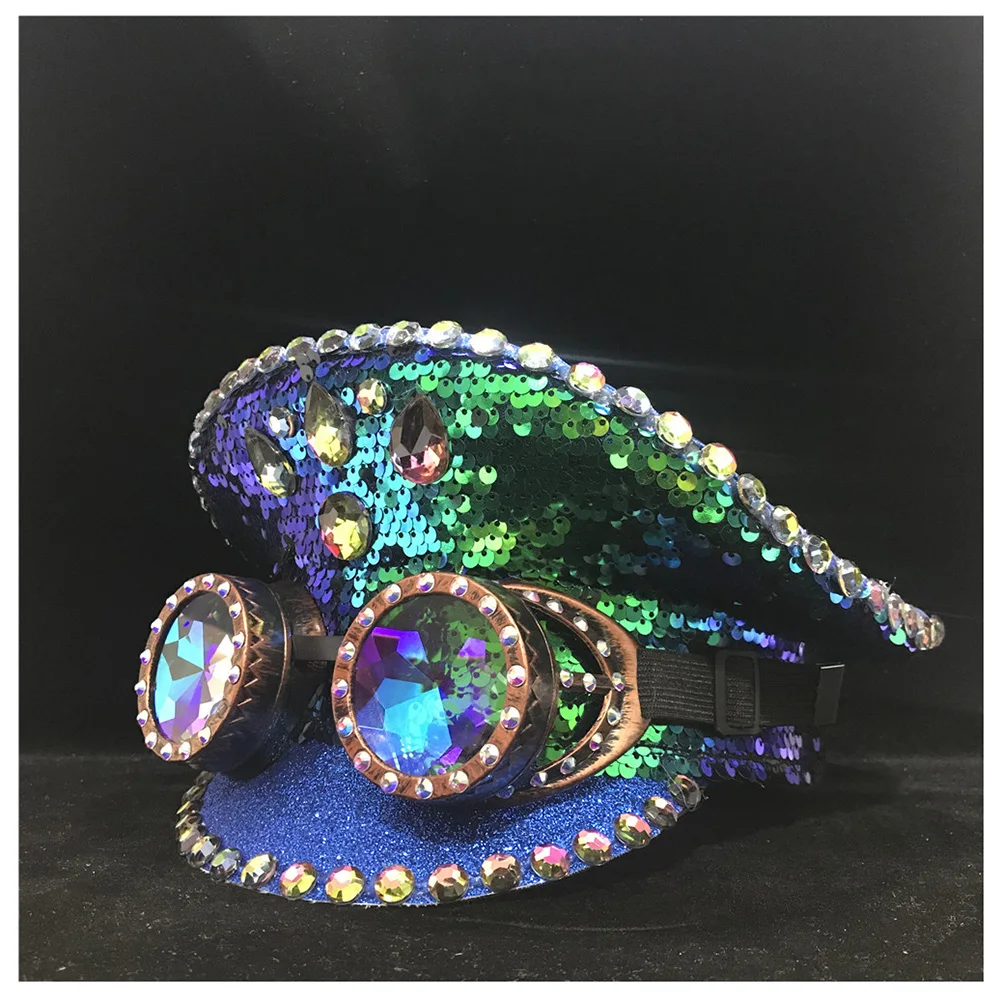 Для мужчин и женщин зеленый шлем полиции с металлическими классами