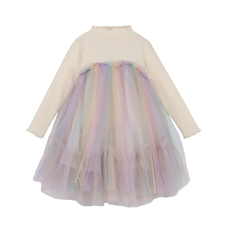 

Spring new kids dresses ball gown girls dress princess 2020 Lace girls party dress rainbow dress for girls cute infant dresses