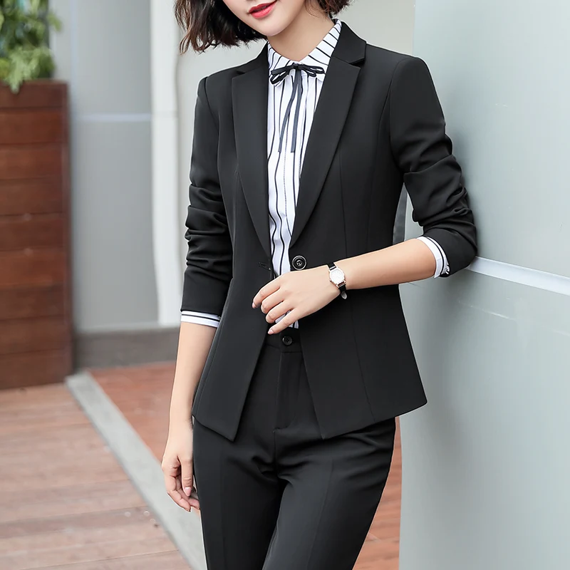 2020 осенний женский костюм формальные Модные женские деловые костюмы комплект из