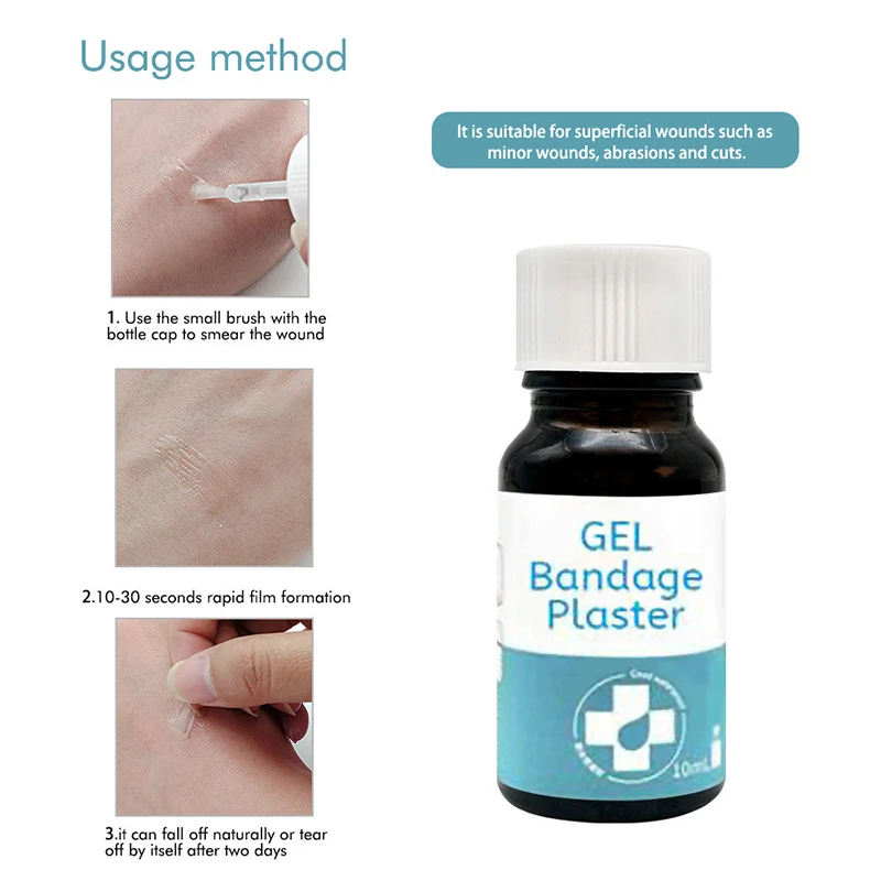 

10ml Liquid Band-aid Transparent Waterproof Invisible Bandage Gel Hemostasis