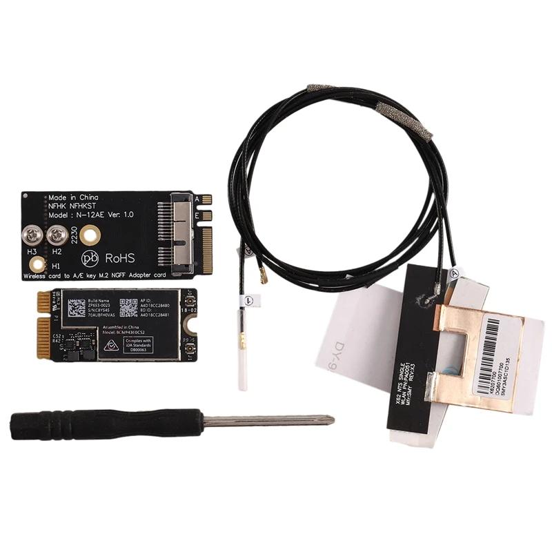 802.11AC BCM94360CS2 Аэропорт WiFi 867 Мбит/с WLAN карта Bluetooth 4 0 + NGFF M.2 адаптер