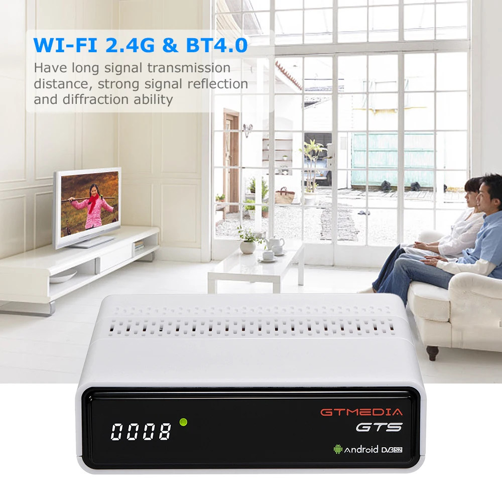ТВ-приставка GTMEDIA GTS Android 6,0 DVB-S/S2 Встроенная приставка 2,4G Wi-Fi BT4.0 Amlogic S905D 4K воспроизведение ТВ-приёмник