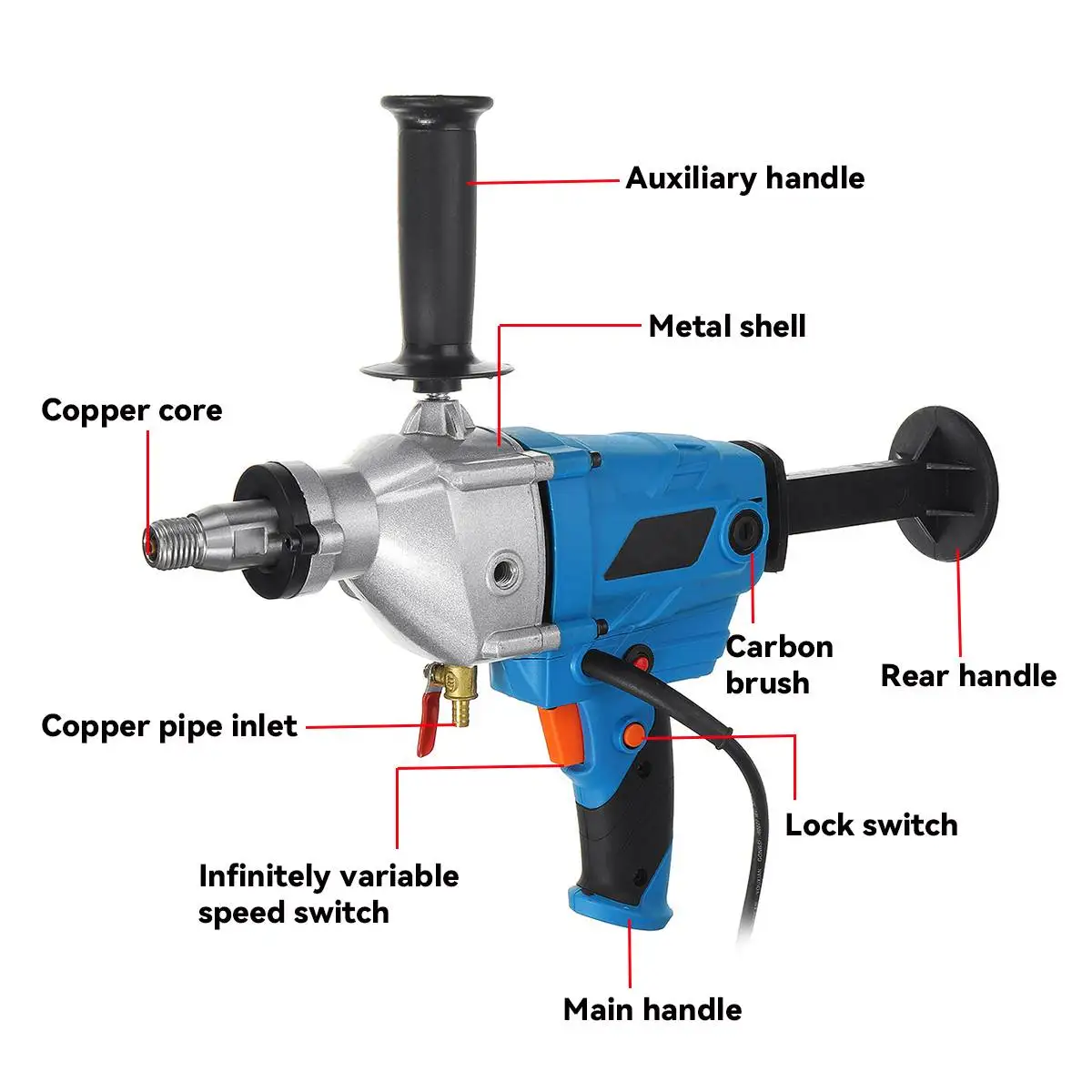 Сверлильный станок Drillpro 220 В 4300 Вт 120 мм с ручкой | Инструменты