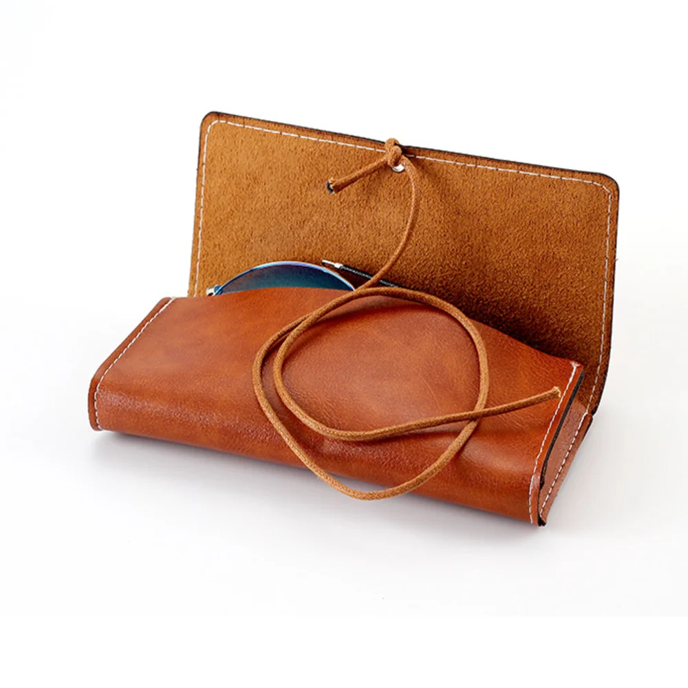 Новый модный портативный Чехол для очков мужчин и женщин из искусственной кожи с