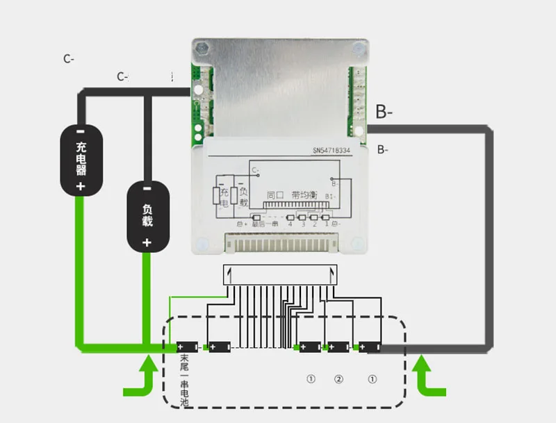 BMS 16S li ion/Lifepo4 60V/48V литиевая батарея Защитная плата балансировщик PCB 15A 20A 25A 30A