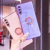 luxury plating ring holder silicone phone case for huawei p30 p50 p10 p20 p40 lite e pro p smart plus 2019 2018 p smart z cover