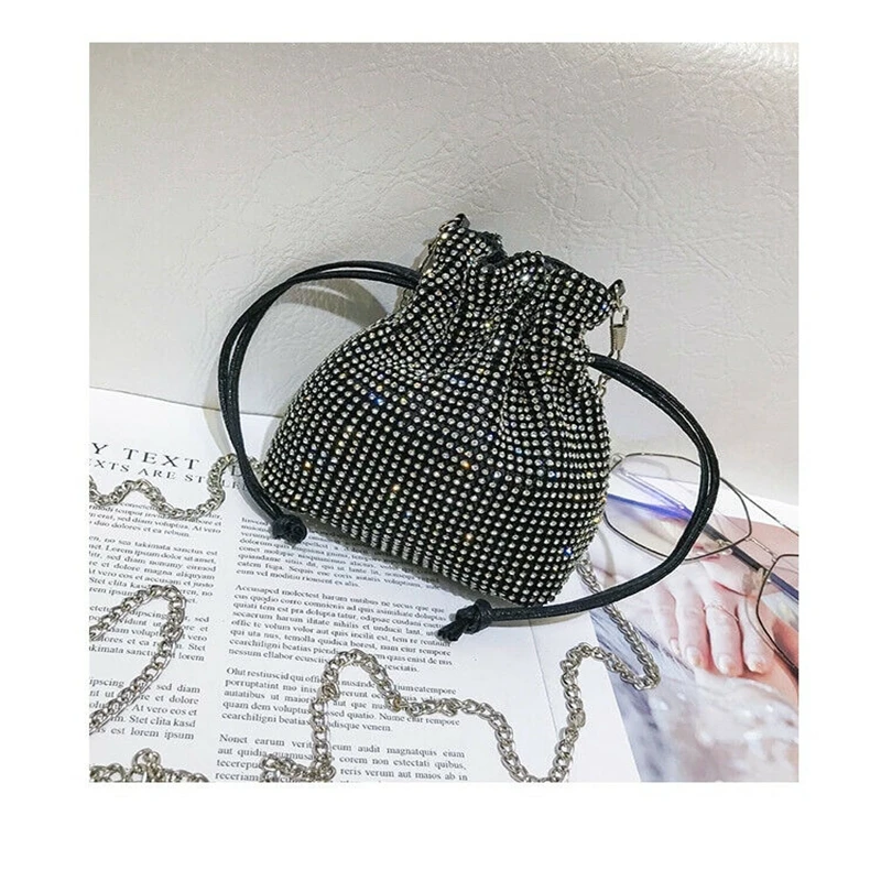 Женская сумка клатч стразы Бриллиантовая цепь через плечо|Сумки с ручками| |