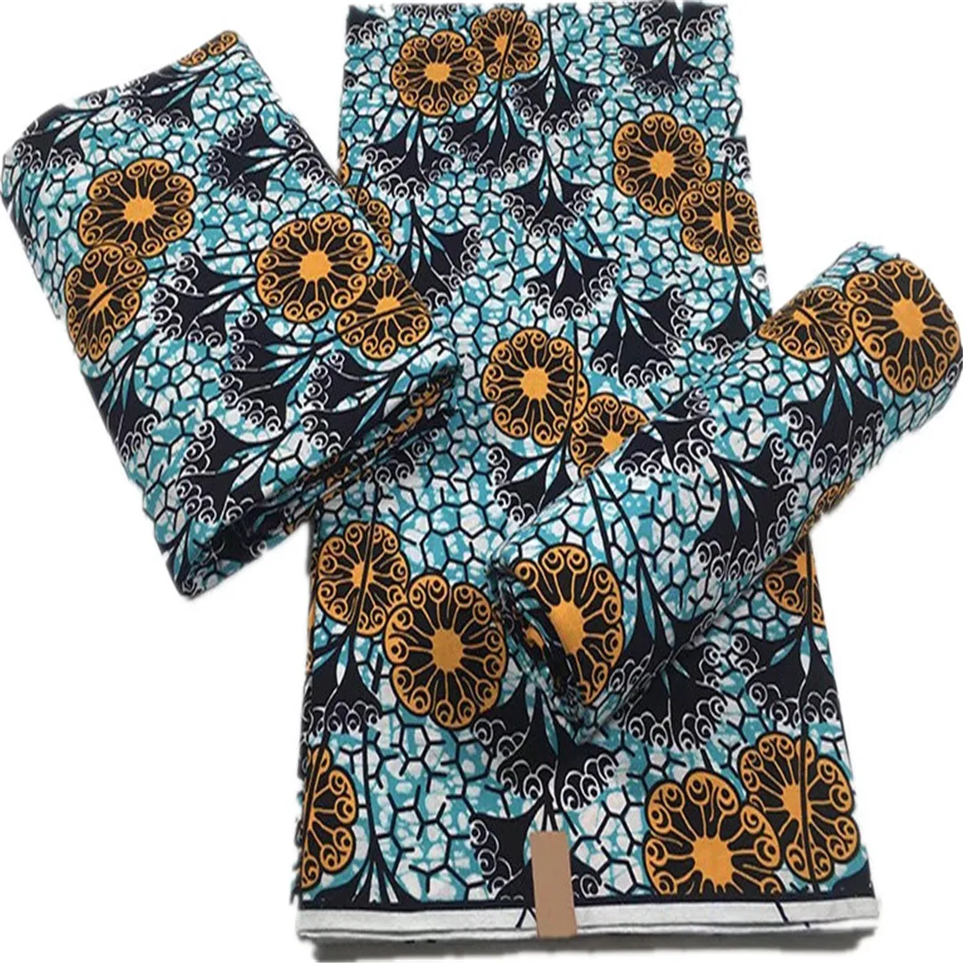 

2021 New Style African Real Wax Prints Cotton Good Quality Guaranteed Veritable Ankara Fabric 6Yards Sewing Material Ghana Style