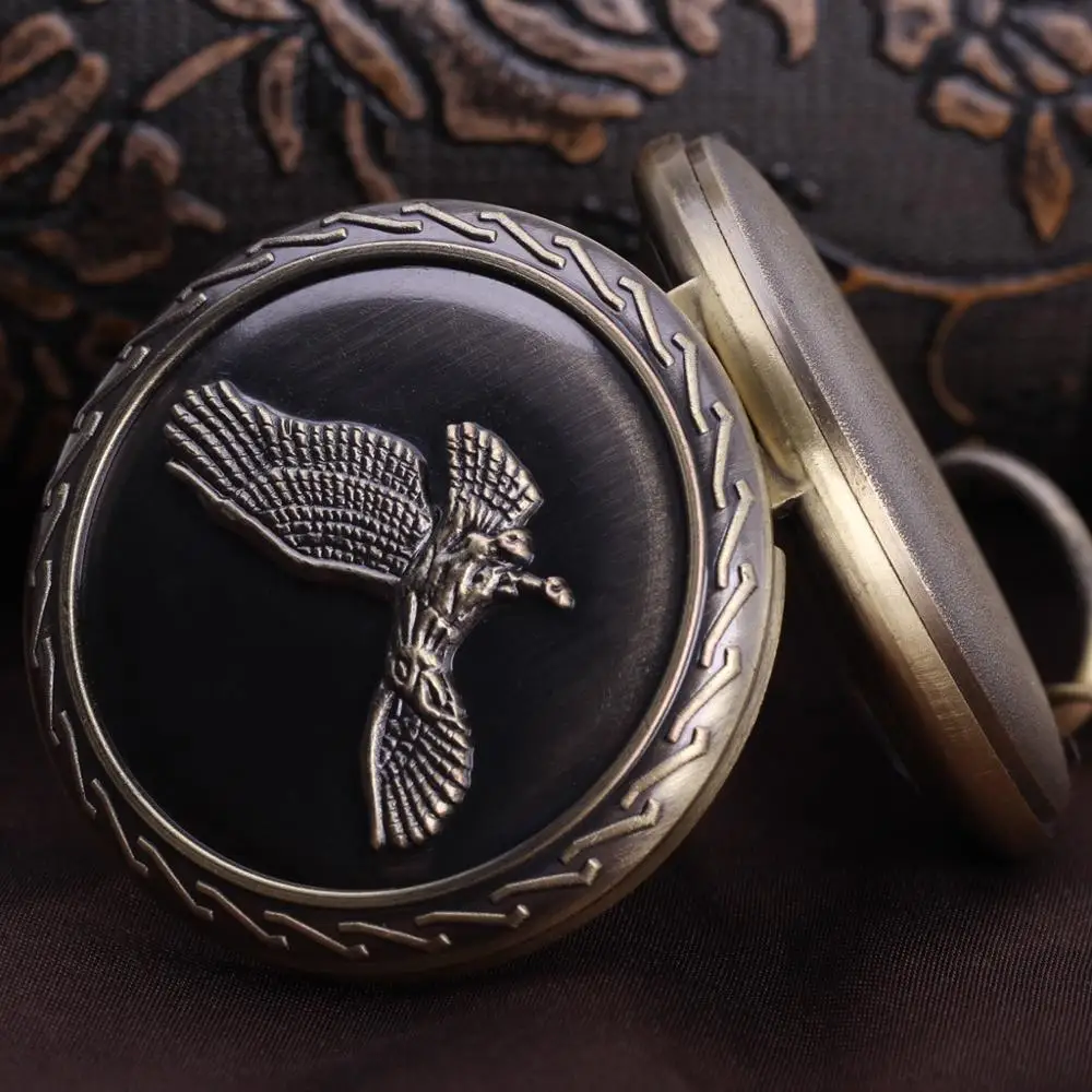 Quartz pocket watch retro Nostalgia Large Eagle Pocket Watch Flying General Carved Men With Gifts | Наручные часы