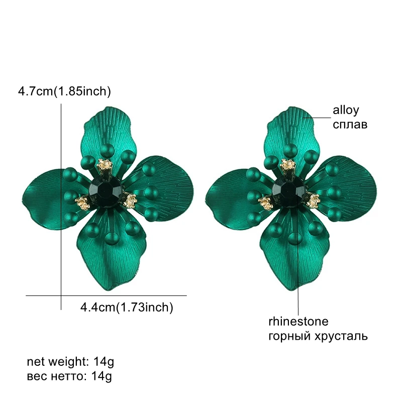 

DiLiCa Elegant Women's Earrings Vintage Stud Earrings Alloy Flower Earring Jewelry brincos femininos