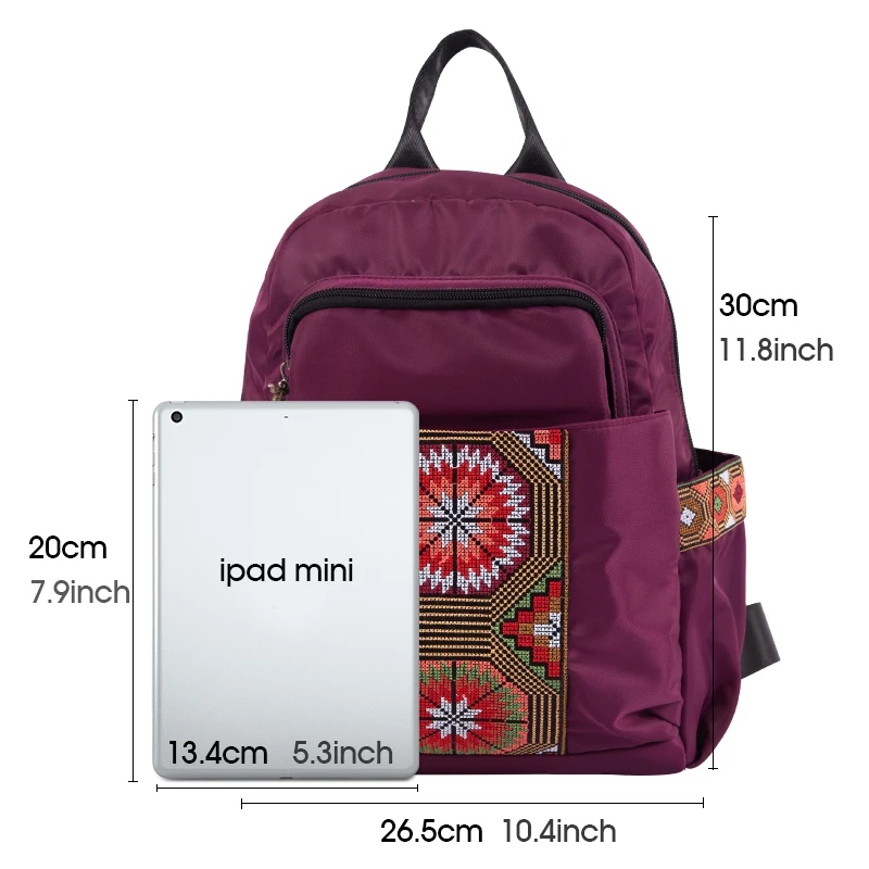 

Women Backpack Bohemia Ethnic Embroidery Tassel Fashion Casual School Bag Large Capacity Travel Waterproof Backpack Teenage Girl