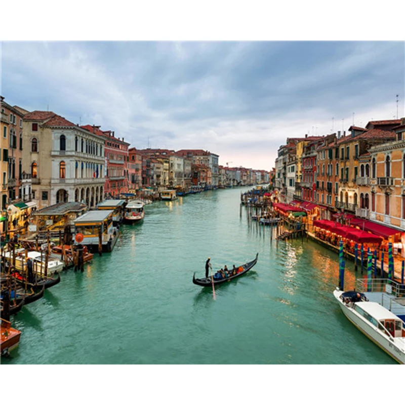 

DIY Painting By Numbers Water City Kit Oil Picture By Numbers Landscape Wall Art Acrylic Paintings On Canvas Home Decoration