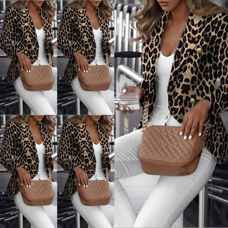 Леопардовая куртка женский свитер топ теплый повседневный зимний Кардиган