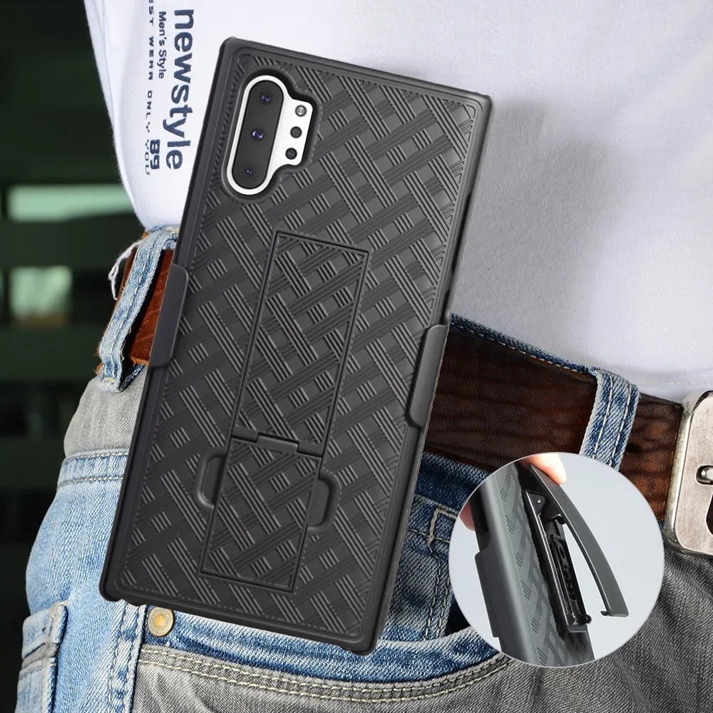 Note10+ Hard Shell Case Belt Clip Holster Coque on for Samsung Galaxy Note 10 Plus Black Slim PC Fundas Covers Protect Cases | Мобильные