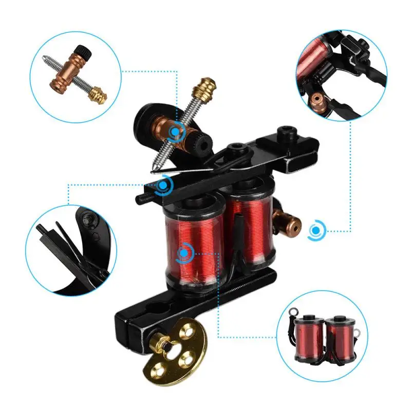 

Professional 10 turn Fog Coil Tattoo Machine Body Art Tattoo Permanent Tattoo Makeup Supplies Kit For Artists hotsale