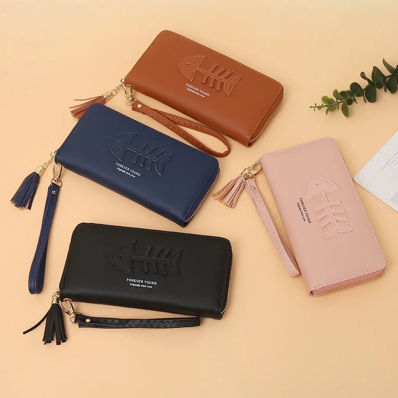 Женские кошельки 2021 кошелек в виде рыбьей кости для карт кожаные сумочки стиле