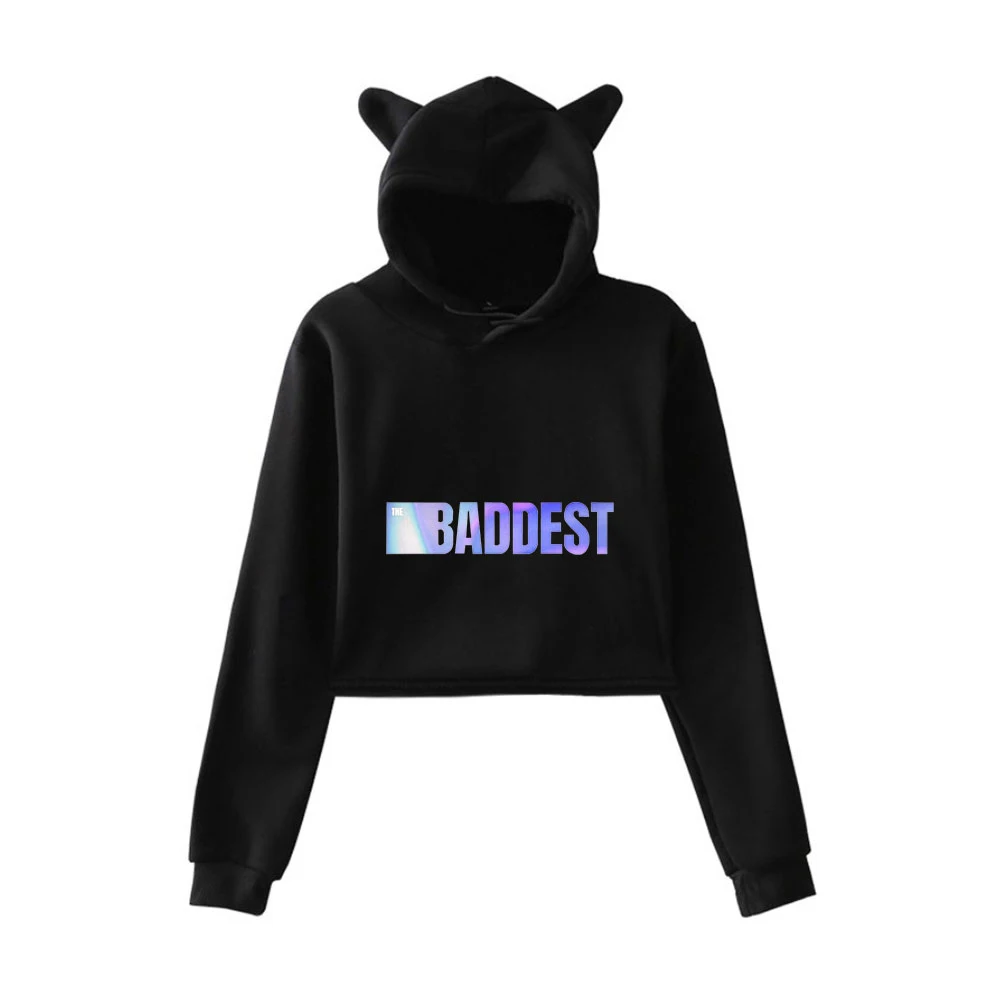 

Kda The Baddest 2020 Printed Streetwear Printed Cat Ear Hoodies Sweatshirt Hot Game New Song Cute Fasshion Sexy Women Crop Top