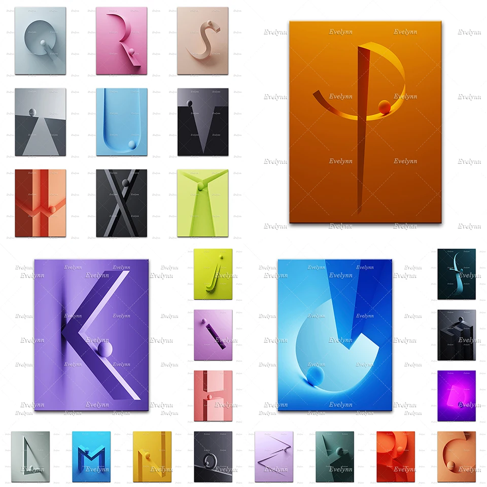 

Minimalistischen Geometric Abstract Letter Art Poster Modern Living Room Decor Canva Nordic Wall Art Print Office Decor Painting