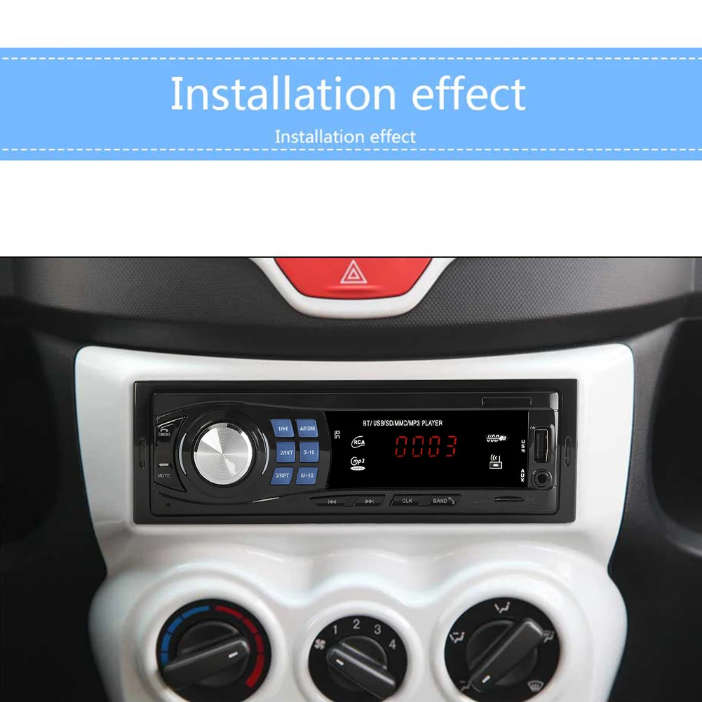 Car Radio Stereo Audio MP3 Player 12V In-dash Single 1 Din FM Receiver Aux Receiver USB Remote Control Autoradio