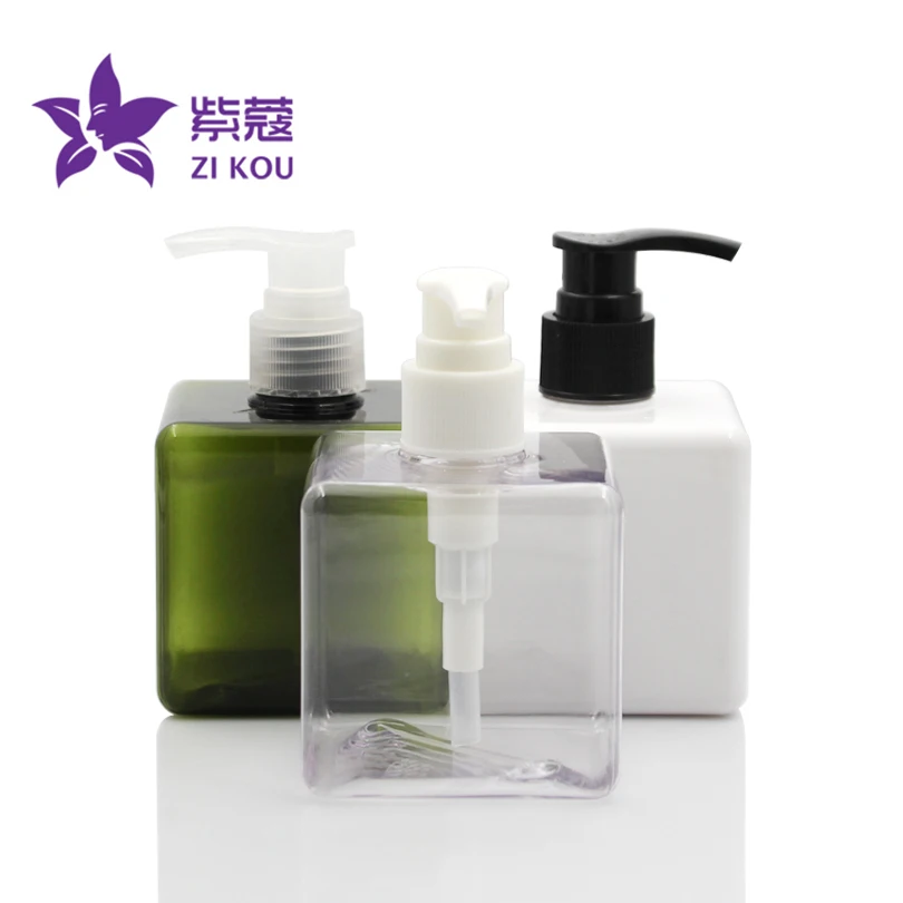 

5pcs free shipping 250ml square shape PETG bottle with cosmetics hand lotion pump shampoo lotion pump emulsion bottle