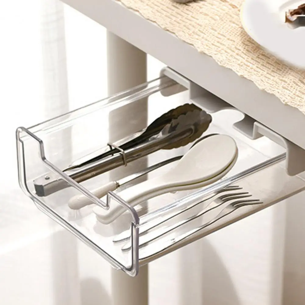 

1 Set Under Desk Drawer Excellent Under Desk Pull Out Style Storage Drawer Plastic Organizer Drawer