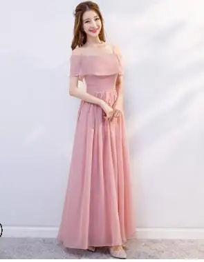 1pcs/lot woman fashion wedding chiffon dress female solid bridesmaid sister | Свадьбы и торжества