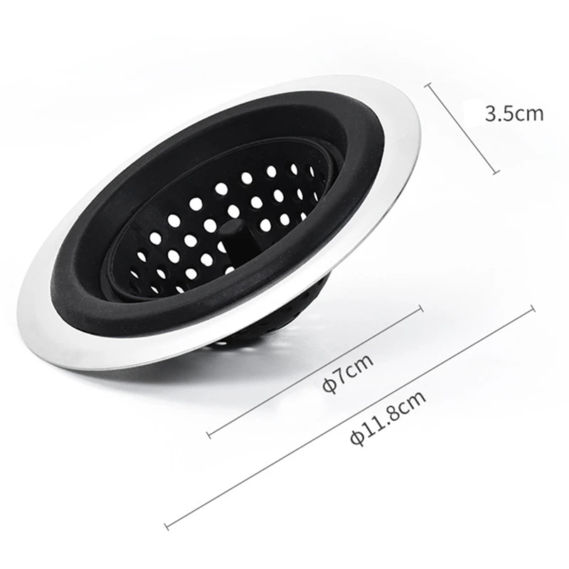

Kitchen Sink Filter Stainless Steel Silicone Sink Filter Residue Filter Toilet Floor Drain