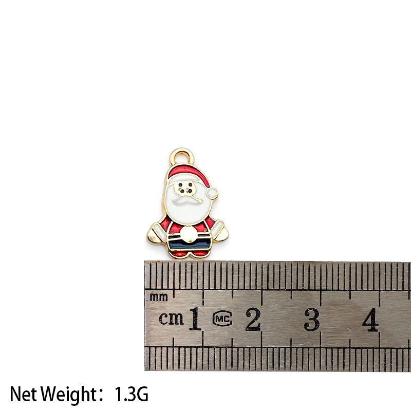 

2Pcs/lot Enamel Christmas Charms Trendy Christmas Tree Santa Claus Pendant For DIY Jewelry Making Accessories Earrings Necklace