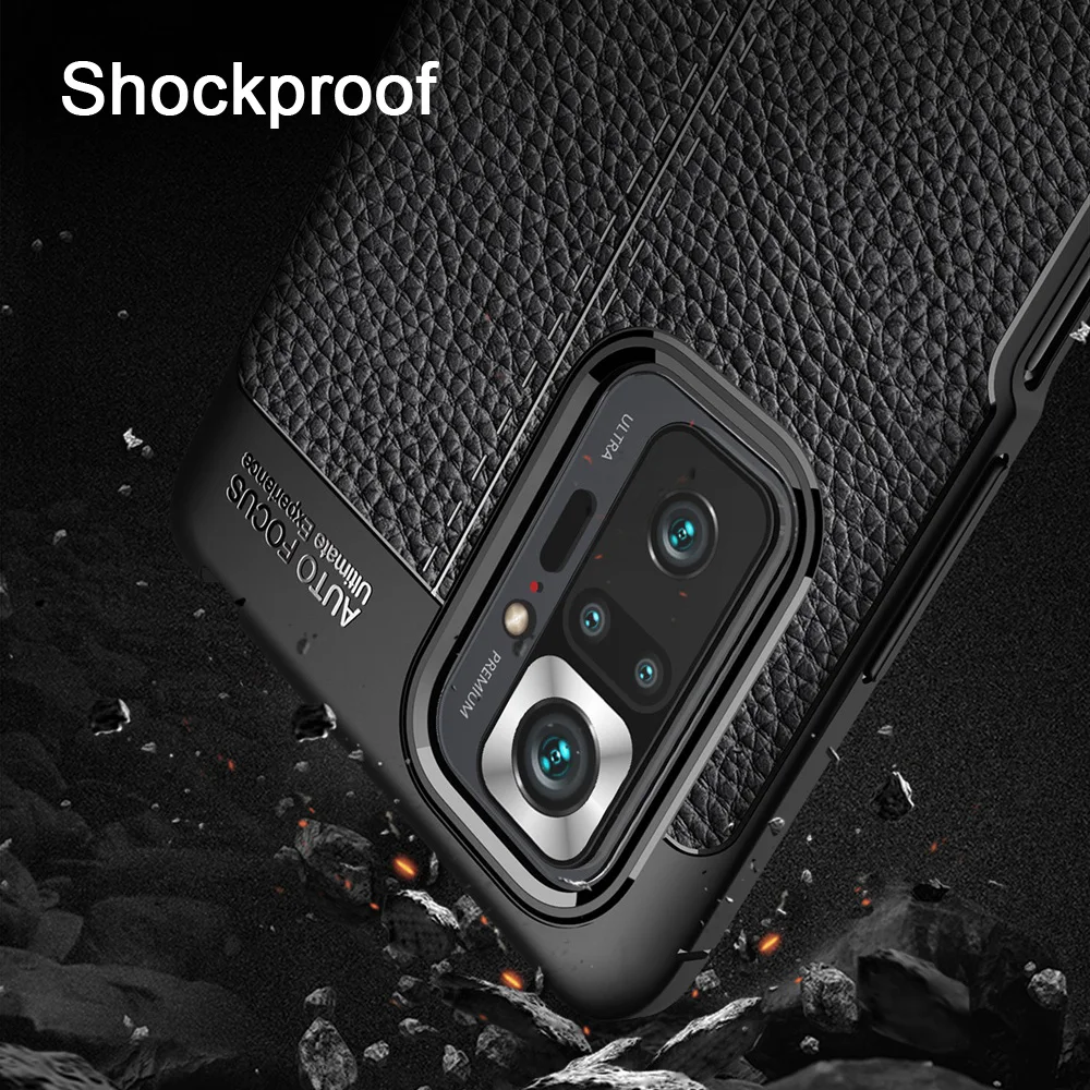 keysion shockproof case for redmi note 10 10 pro leather texture soft silicone phone back cover for xiaomi redmi note 11 pro max free global shipping