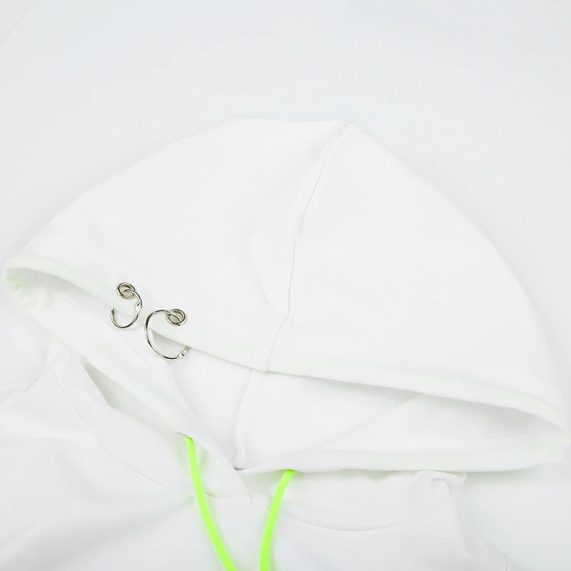 Waatfaak Hoody Whith женская укороченная Толстовка с буквенным принтом рукав «летучая мышь» контрастная уличная Короткая Толстовка Осень Зима
