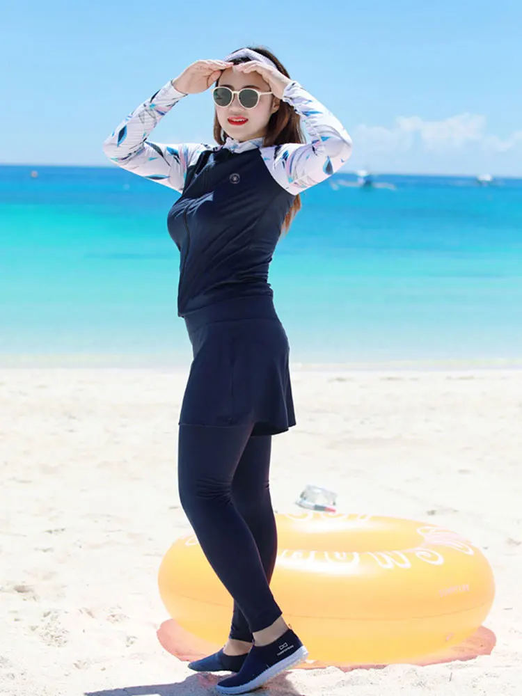 5 шт./комплект женский купальник с длинным рукавом и защитой от