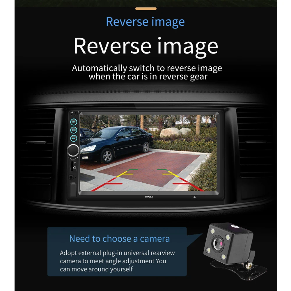 Car Radio Bluetooth 7&quot 2din Universal Touch Screen Audio Stereo MP5 FM USB Multimedia Player Rear View Camera | Автомобили и