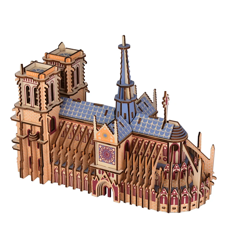 

3D Wooden Puzzles Large Villa Laser Cutting DIY Jigsaw Woodcraft Assembly Kit Building Education Toys For Kids Girl Boys