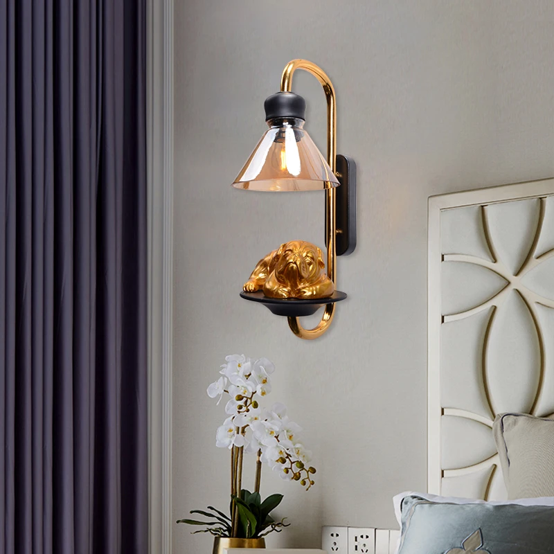 

Настенный ретро-светильник в стиле индастриал с ностальгическим щенком, лампы для гостиной, Светильники для коридора, настенные оригинальн...