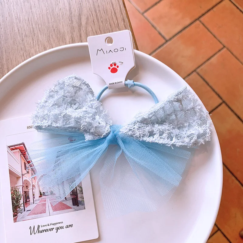 

Детская кружевная резинка для волос, с бантом, в Корейском стиле