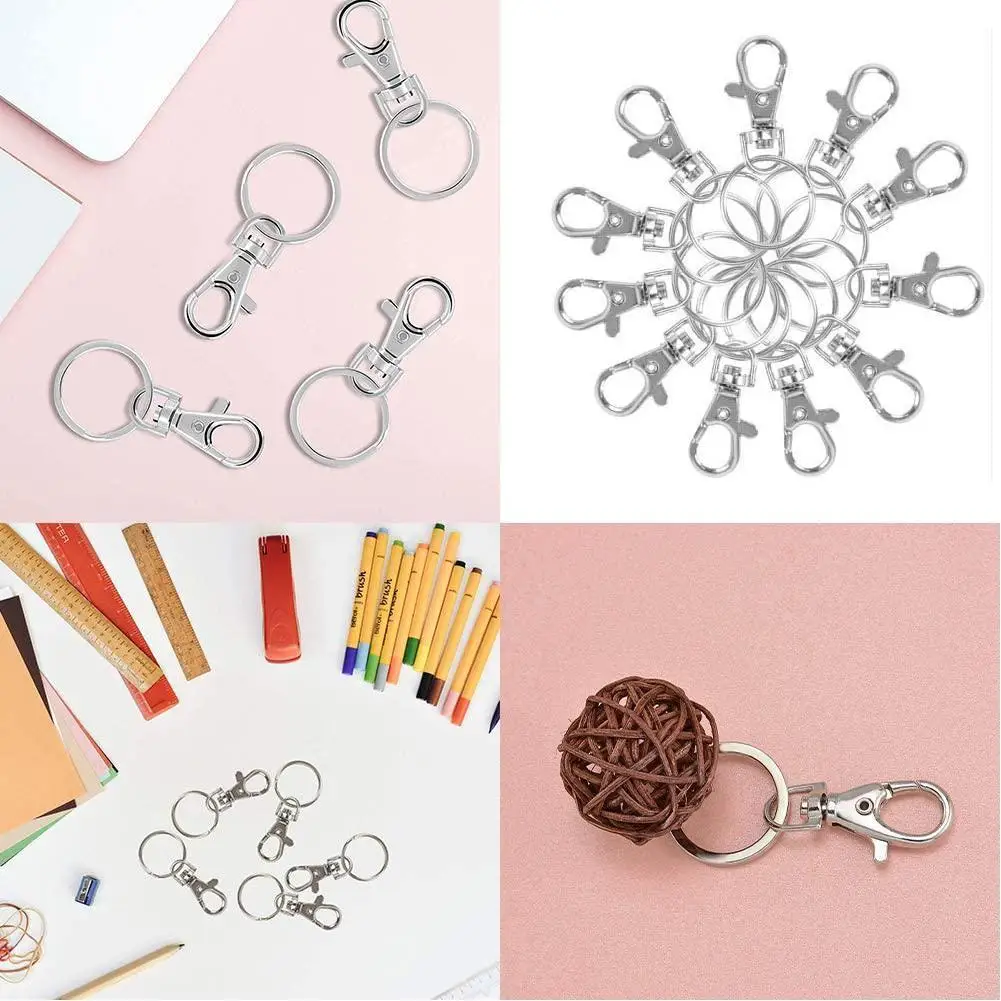 

30pcs Key Ring Classic Keychain Swivel Lobster Clasp For Bag Belt Chain Hook Key Llavero Strap Key Ring Clips Handbag Split D3M0
