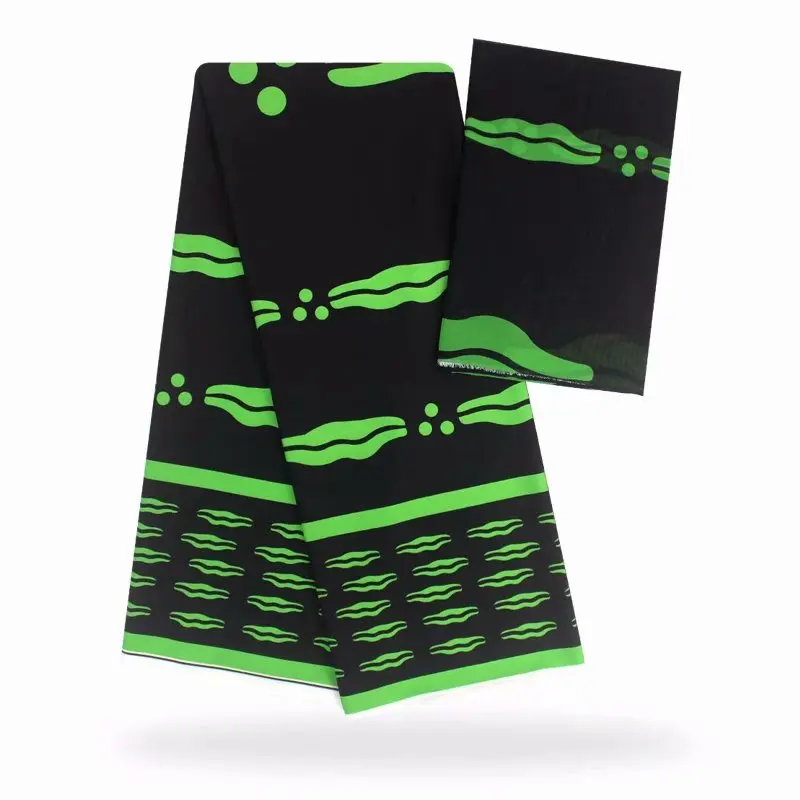 

Hot selling satin silk fabric 4+2 yards/lot fashional Nigrian design African wax pattern satin silk fabric for women clothing