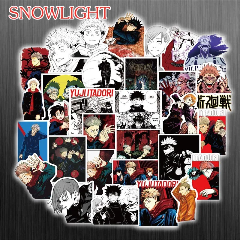 10/50Pcs/set Anime Jujutsu Kaisen Cartoon Waterproof Stickers Vinyl Laptop Luggage Decals Graffiti Decor Kids Scrapbook